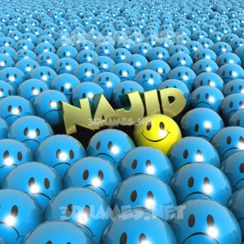 najid in Special Smileys style - 3D name wallpaper