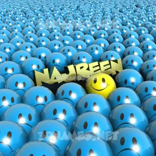 najreen in Special Smileys style - 3D name wallpaper