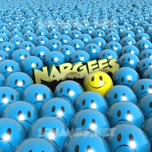 nargees in Special Smileys style - 3D name wallpaper