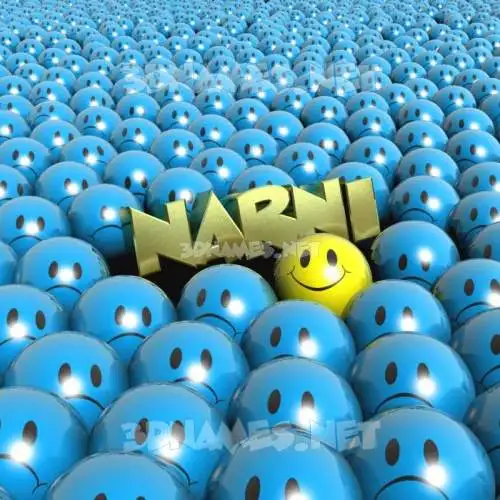narni in Special Smileys style - 3D name wallpaper