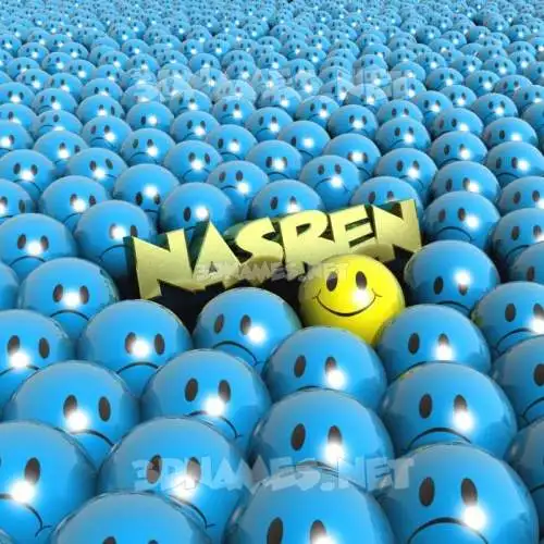 nasren in Special Smileys style - 3D name wallpaper