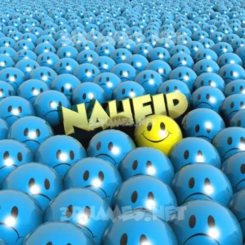 naufid in Special Smileys style - 3D name wallpaper