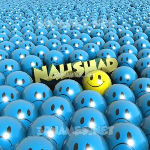 naushad in Special Smileys style - 3D name wallpaper