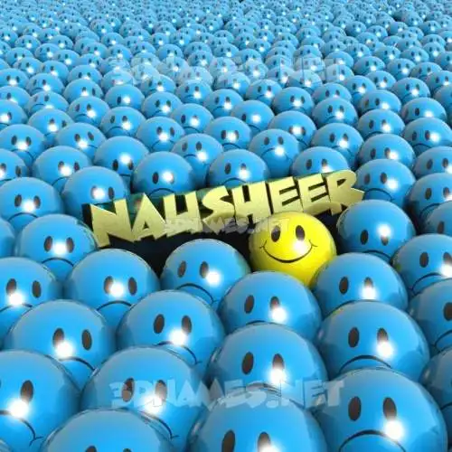 nausheer in Special Smileys style - 3D name wallpaper