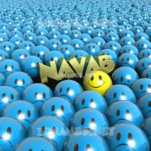 navab in Special Smileys style - 3D name wallpaper