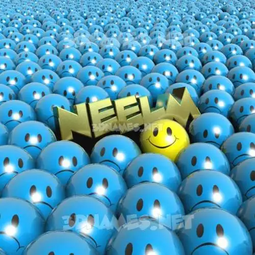 neelm in Special Smileys style - 3D name wallpaper