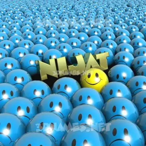 nijat in Special Smileys style - 3D name wallpaper