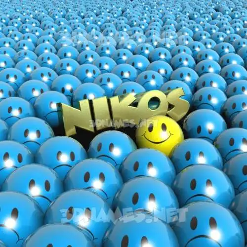 nikos in Special Smileys style - 3D name wallpaper