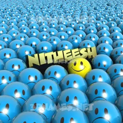 nitheesh in Special Smileys style - 3D name wallpaper