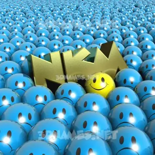nkm in Special Smileys style - 3D name wallpaper