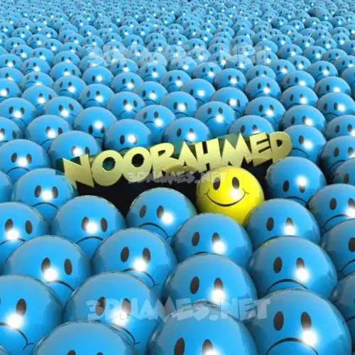 noorahmed in Special Smileys style - 3D name wallpaper