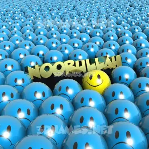 noorullah in Special Smileys style - 3D name wallpaper