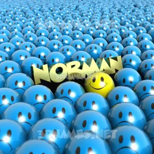 norman in Special Smileys style - 3D name wallpaper