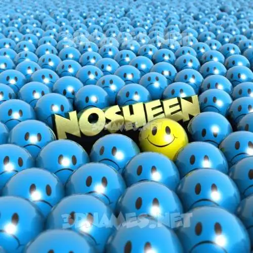 nosheen in Special Smileys style - 3D name wallpaper