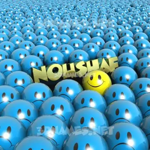noushaf in Special Smileys style - 3D name wallpaper