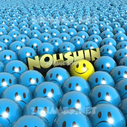 noushin in Special Smileys style - 3D name wallpaper