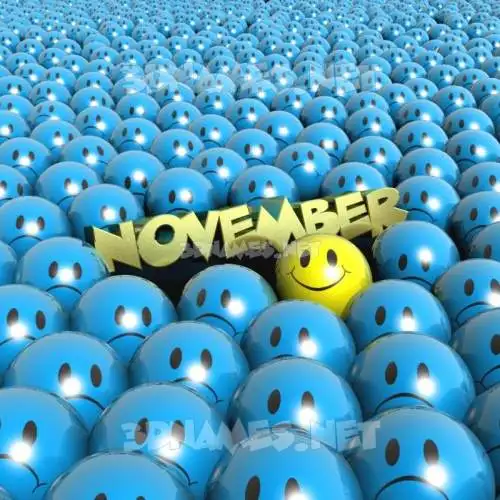 november in Special Smileys style - 3D name wallpaper
