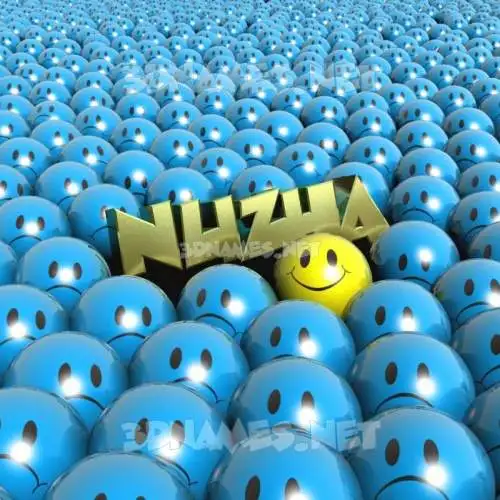 nuzha in Special Smileys style - 3D name wallpaper