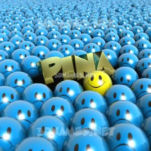 pina in Special Smileys style - 3D name wallpaper