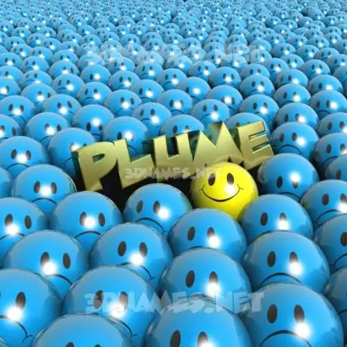 plume in Special Smileys style - 3D name wallpaper