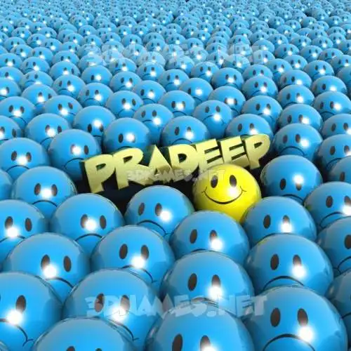 pradeep in Special Smileys style - 3D name wallpaper
