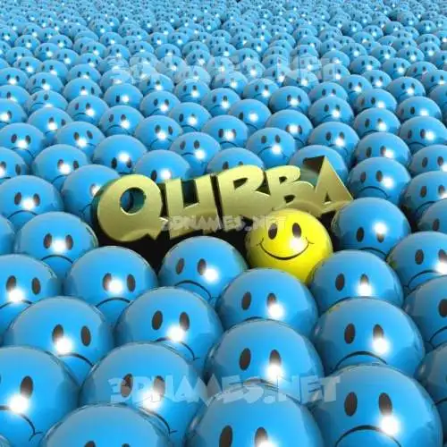 qurba in Special Smileys style - 3D name wallpaper
