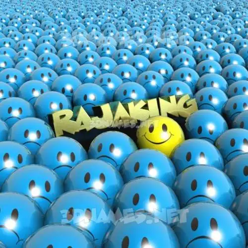 rajaking in Special Smileys style - 3D name wallpaper