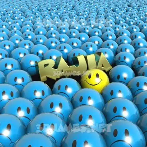 rajia in Special Smileys style - 3D name wallpaper