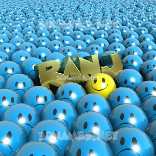 ranj in Special Smileys style - 3D name wallpaper