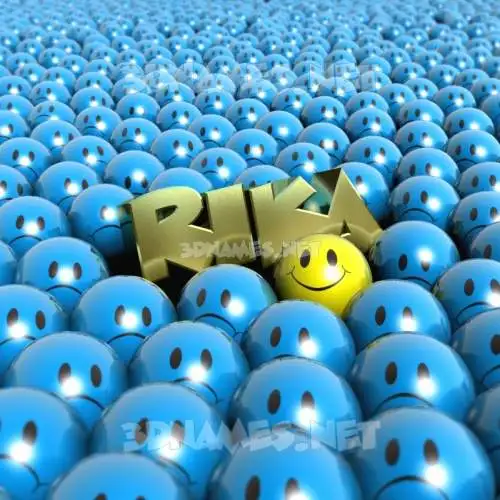 rika in Special Smileys style - 3D name wallpaper