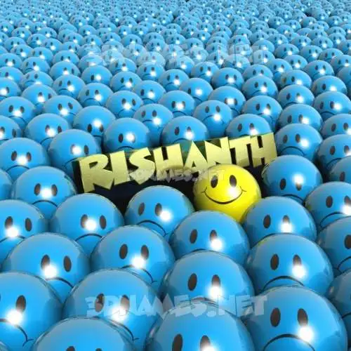 rishanth in Special Smileys style - 3D name wallpaper