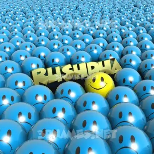 rushdha in Special Smileys style - 3D name wallpaper