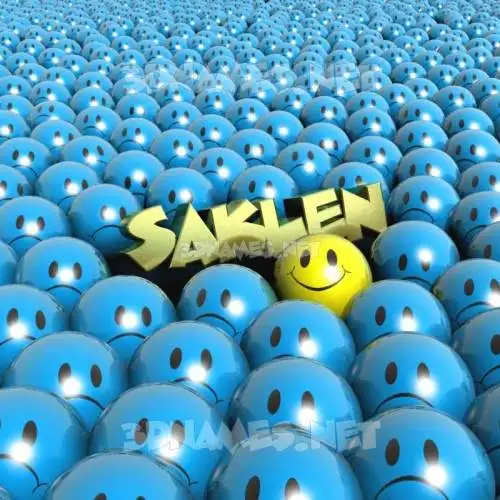 saklen in Special Smileys style - 3D name wallpaper