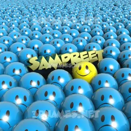 sampreet in Special Smileys style - 3D name wallpaper