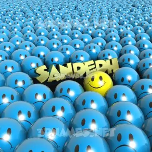 sandedh in Special Smileys style - 3D name wallpaper