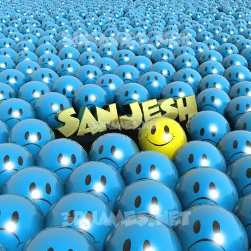 sanjesh in Special Smileys style - 3D name wallpaper