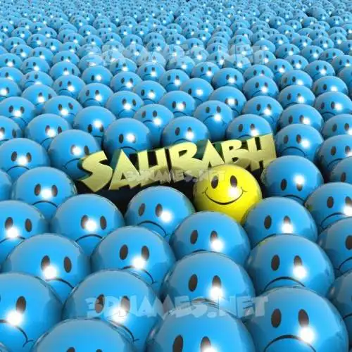 saurabh in Special Smileys style - 3D name wallpaper