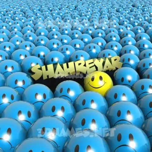 shahreyar in Special Smileys style - 3D name wallpaper