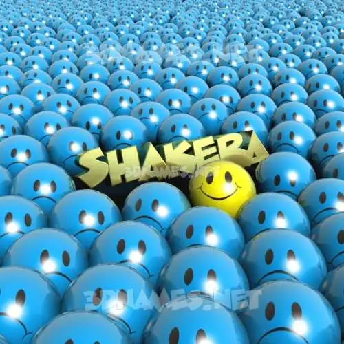 shakera in Special Smileys style - 3D name wallpaper