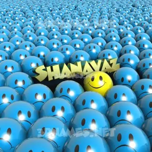 shanavaz in Special Smileys style - 3D name wallpaper