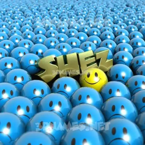shez in Special Smileys style - 3D name wallpaper
