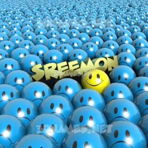 sreemon in Special Smileys style - 3D name wallpaper