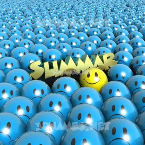 summar in Special Smileys style - 3D name wallpaper