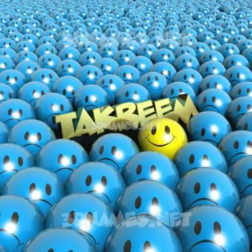 takreem in Special Smileys style - 3D name wallpaper