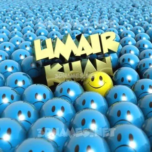 umair khan in Special Smileys style - 3D name wallpaper
