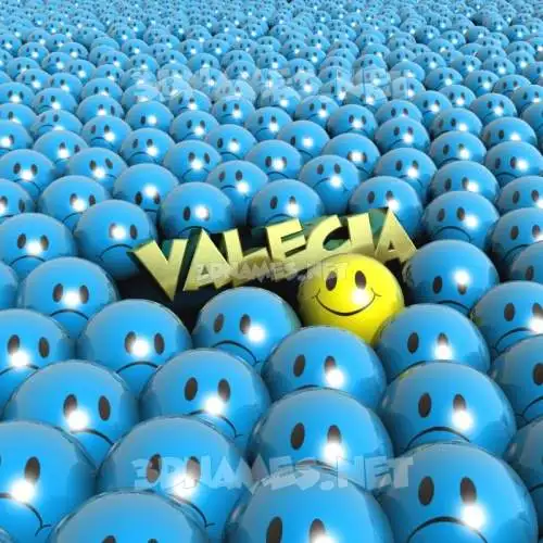 valecia in Special Smileys style - 3D name wallpaper