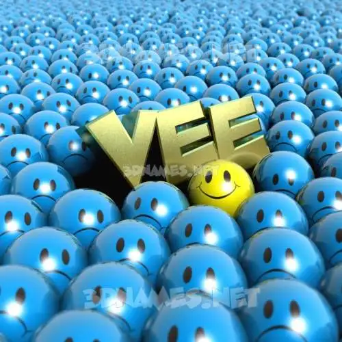 vee in Special Smileys style - 3D name wallpaper
