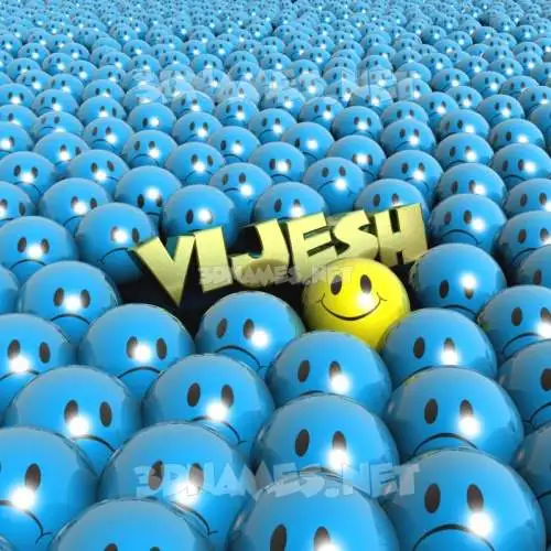 vijesh in Special Smileys style - 3D name wallpaper