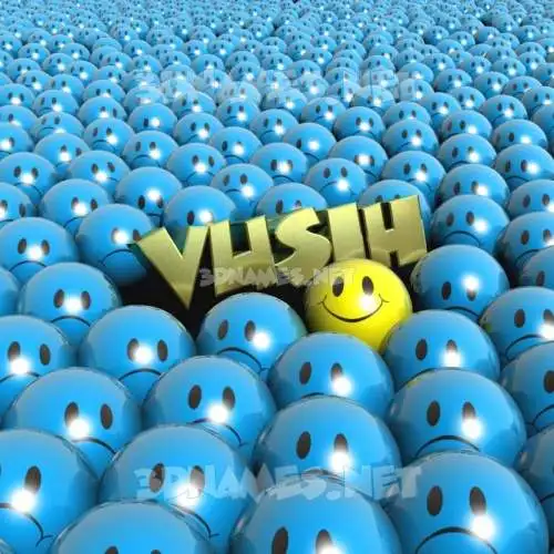 vusih in Special Smileys style - 3D name wallpaper