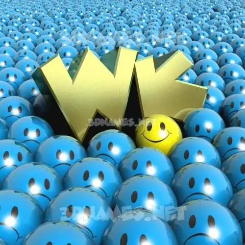 wk in Special Smileys style - 3D name wallpaper